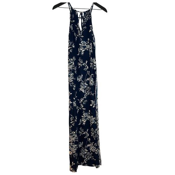 Angie Maxi Dress Floral Side Slits Blue Small - Picture 3 of 8